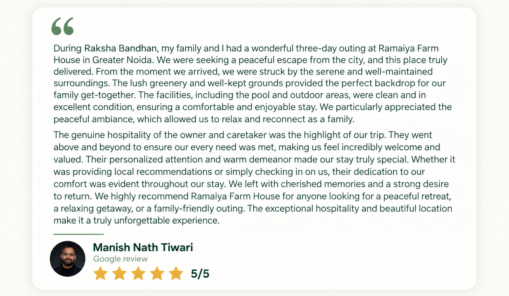 Ramaiya farmhouse reviews (1)