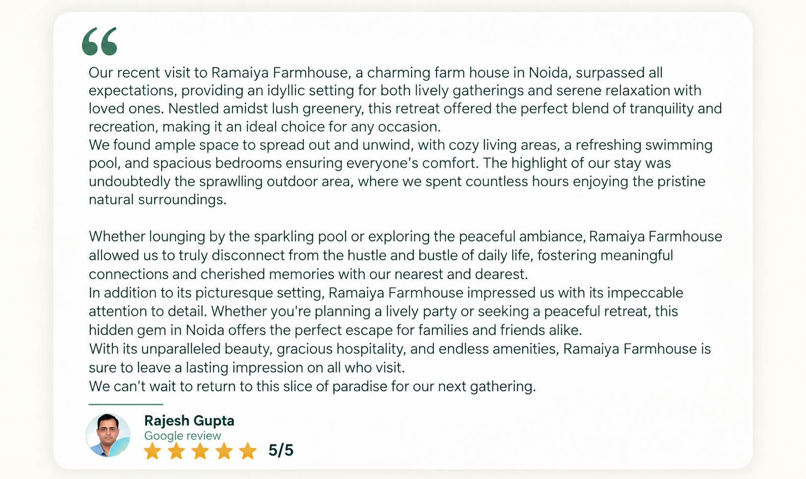 Ramaiya farmhouse reviews (2)