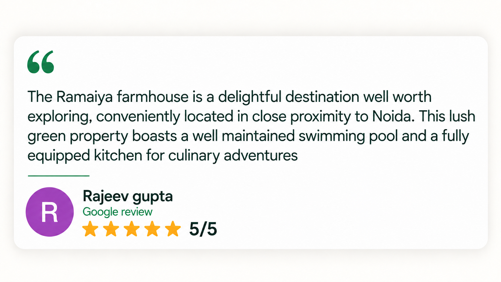 Ramaiya farmhouse reviews (5)